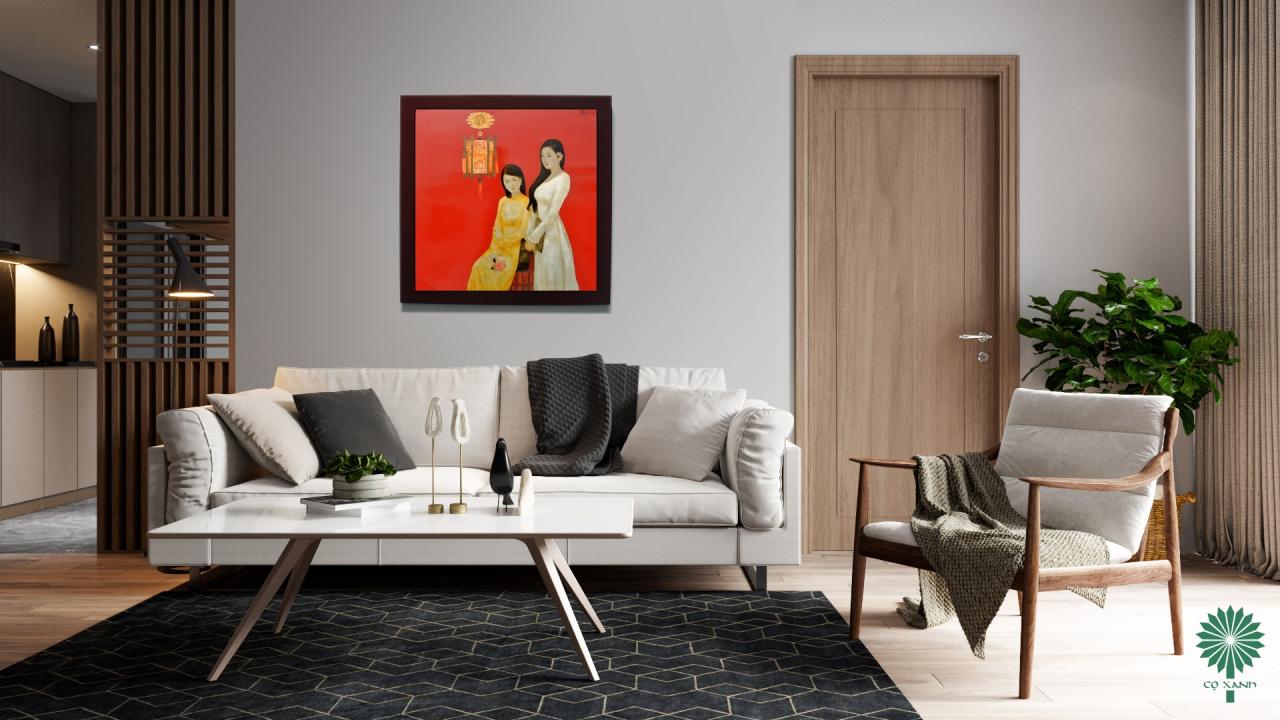 Tranh phong cảnh, tranh thiếu nữ, tranh trừu tượng Bên cạnh chất liệu, chủ đề tranh cũng là yếu tố quan trọng khi lựa chọn. Tranh phong cảnh phù hợp với người yêu thiên nhiên, muốn đưa cảm giác bình yên, khoáng đạt vào không gian sống. Những bức tranh về làng quê, phố cổ, biển, núi, mùa thu hay cảnh sinh hoạt đời thường có thể giúp căn phòng trở nên gần gũi và giàu cảm xúc hơn. Tranh thiếu nữ thường mang vẻ đẹp mềm mại, tinh tế, phù hợp với phòng khách, phòng ngủ, phòng đọc hoặc các không gian cần sự nhẹ nhàng. Dòng tranh này không chỉ làm đẹp nội thất mà còn gợi cảm giác thanh lịch, giàu chất thơ. Tranh trừu tượng lại phù hợp với những ai yêu thích sự tự do trong cảm nhận. Không bị giới hạn bởi hình ảnh cụ thể, tranh trừu tượng thường tạo điểm nhấn mạnh về màu sắc, nhịp điệu và cảm xúc. Đây là lựa chọn phù hợp với căn hộ hiện đại, văn phòng sáng tạo hoặc những không gian muốn thể hiện cá tính riêng. Khi chọn mua tranh treo tường ở Hà Nội, điều quan trọng không chỉ là tìm một bức tranh “vừa mắt”, mà là tìm được tác phẩm thật sự phù hợp với không gian, gu thẩm mỹ và cảm xúc của người sở hữu. Với vị trí tại 39 Hàng Gai, Hà Nội, cùng định hướng giới thiệu mỹ thuật Việt Nam đương đại, Green Palm Gallery là địa chỉ đáng tham khảo cho những ai muốn tìm tranh treo tường tại thủ đô.