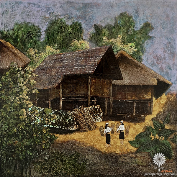 Tác phẩm tranh sơn mài “Chiều vàng” - Họa sĩ Bảng Nguyễn