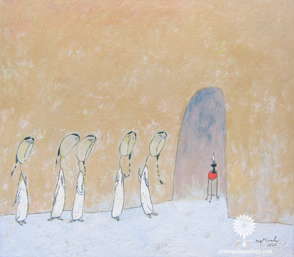 Phong cách hội họa Ngây thơ - Naive Art được thể hiện qua tác phẩm “Bạn bè” của họa sĩ Nguyễn Quang Minh